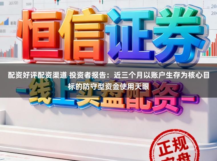 配资好评配资渠道 投资者报告：近三个月以账户生存为核心目标的防守型资金使用天眼