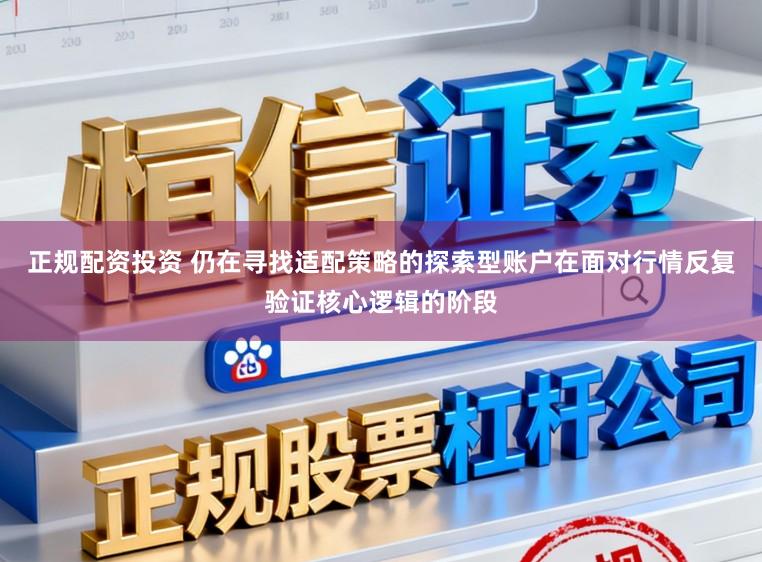 正规配资投资 仍在寻找适配策略的探索型账户在面对行情反复验证核心逻辑的阶段